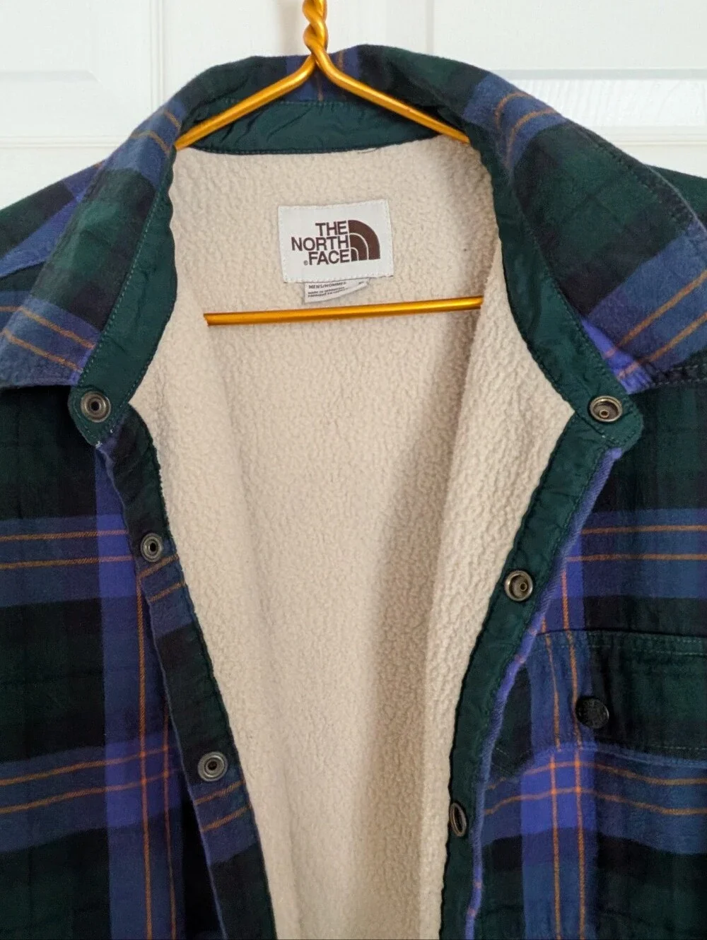 The North Face Men’s Campshire Sherpa Shirt/jacket PLAID GREEN/PURPLE XL
